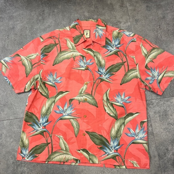 Jamaica Jazz 100% Silk Hawaiian Hawaii Tropical Vacation Button-down Shirt XXL - Picture 1 of 9